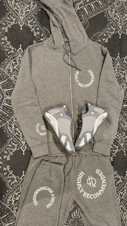 Cool gray with white logo Highly Recommended sweat suit