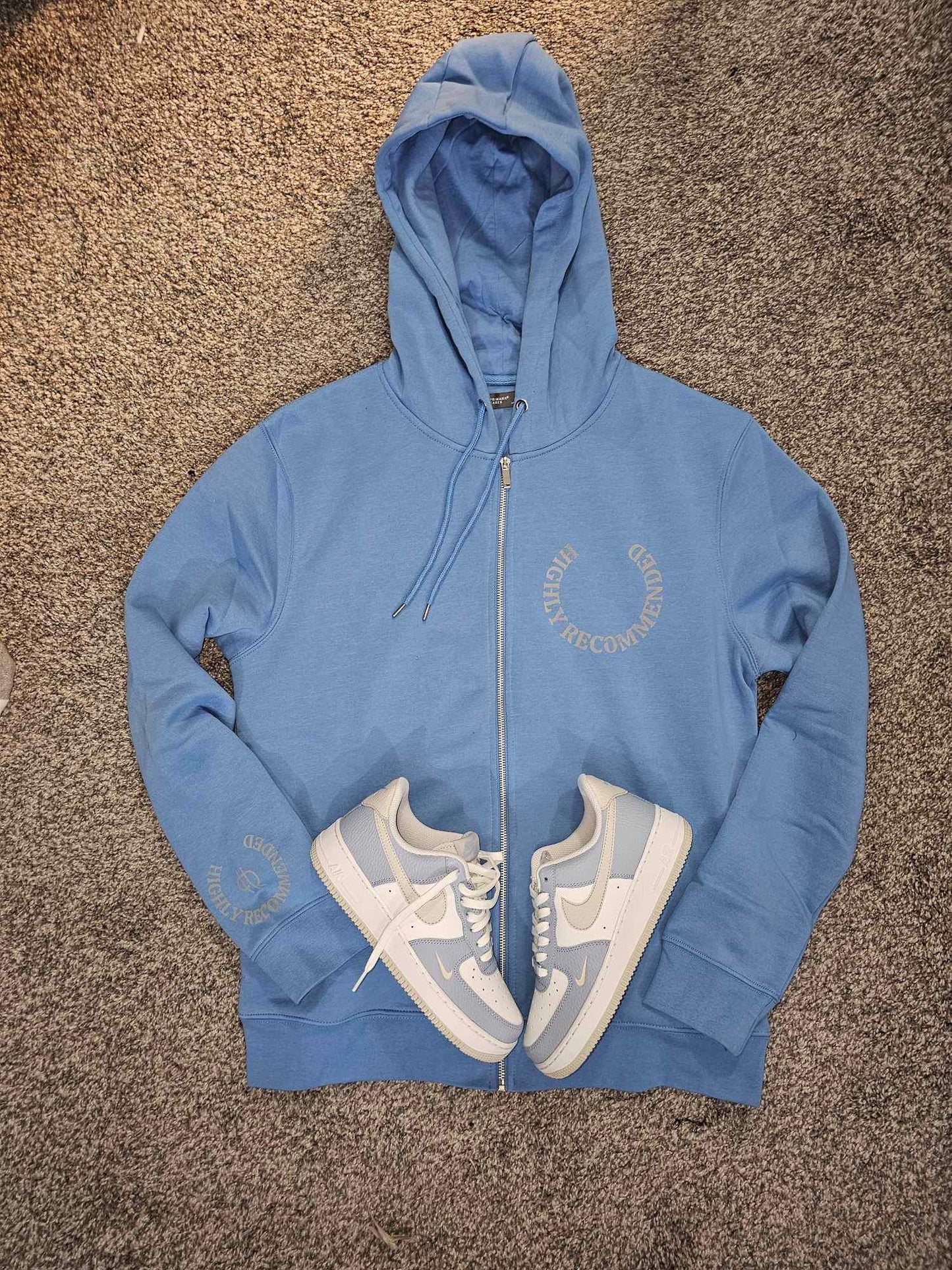 Carolina blue with gray logo Highly Recommended hoodie